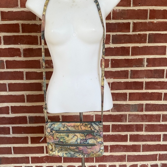 HOBO INTERNATIONAL Metallic Crossbody Purse Mara Bag Watercolor Floral - Picture 2 of 13